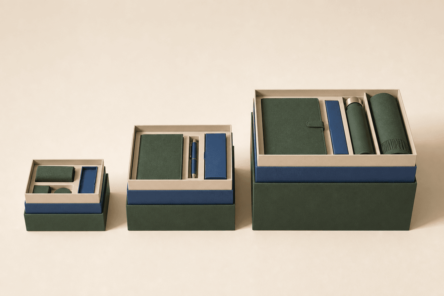 The three Sortwell membership tiers shown as stacked kit boxes