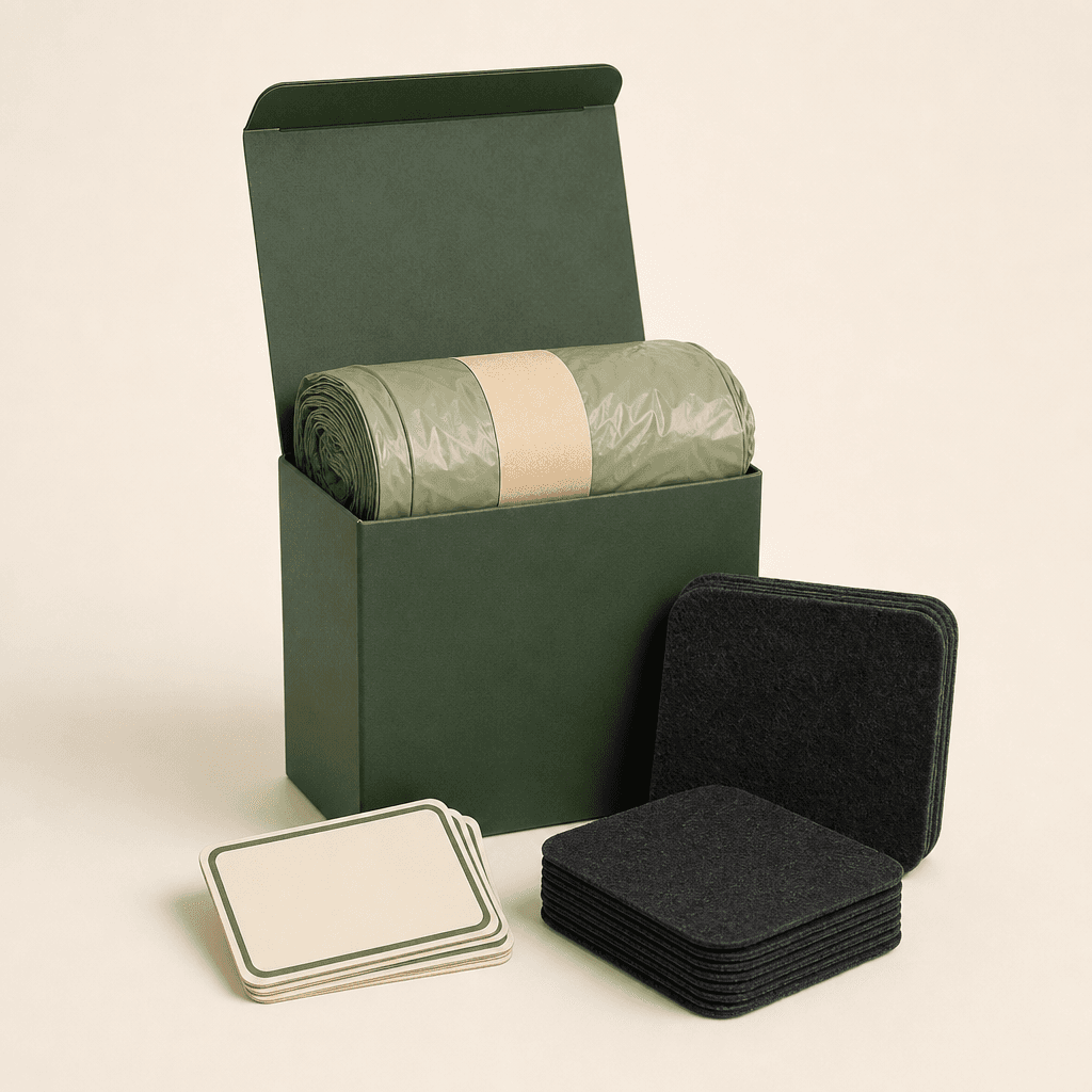 Refill & Liner Starter — Consumable top-up: liners, filters and blank labels.